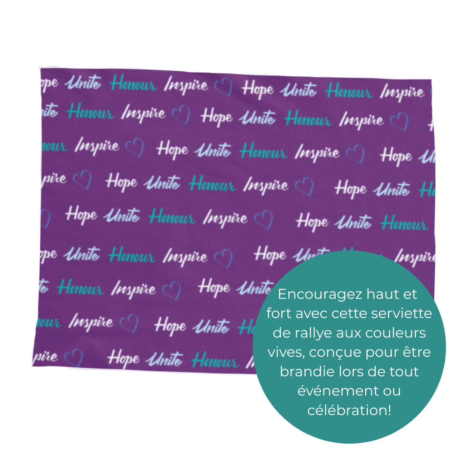 Récompense du niveau 2, serviette d’encouragement pour les participants qui amassent 600 $ ou plus